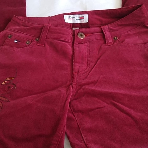 Tommy Hilfiger Juniors Burgundy Corduroy Jeans, Size 1 - Picture 9 of 13